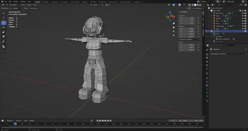 Blender 3D Character Wireframe